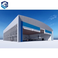 Hangar industriel préfabriqué en structure d'acier, atelier, garage, hangar, système de murs ignifuges, système de portes de grande taille, aviation