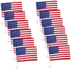 Cờ Cửa Sổ Xe Hơi Mỹ Mỹ In Thăng Hoa Polyester Trơn Giá Rẻ Có Giá Đỡ - Product Image 6