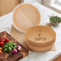 Papiers de cuisson jetables pour friteuse à air, 100% pâte de bois vierge, enduits de silicone, résistants à la graisse, OEM ODM, logo personnalisé