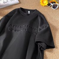 T-shirt personnalisé avec logo imprimé en relief 3D, streetwear urbain haut de gamme, motifs personnalisés en relief, vente en gros OEM