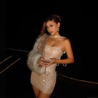 Vente chaude en gros Robe mini sexy élégante sans bretelles dos nu avec strass pour soirée club décontractée rendez-vous anniversaire