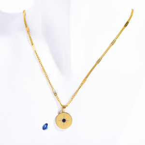 Véritable <span class=keywords><strong>collier</strong></span> rempli d'or 18 carats signe du zodiaque <span class=keywords><strong>collier</strong></span> porte-bonheur ovale en <span class=keywords><strong>acier</strong></span> <span class=keywords><strong>inoxydable</strong></span> étoile signe du zodiaque pendentif colliers - Product Image 6