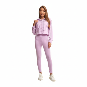 Chándal con Capucha para Mujer TC200Z, Cierre Completo con Cremallera, Transpirable, Spandex, Poliéster, Casual, Color Sólido, Corte Ajustado, Ropa de Primavera - Product Image 1