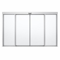 Porte coulissante en verre pour espace public scolaire, porte d'entrée automatique avec rail, moteur et capteur