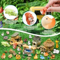 Figurines miniatures d'animaux artificiels en résine pour jardin féerique, kit de maison de poupée en plastique DIY, décoration miniature de maison, modèle
