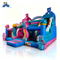 Lilytoys Château gonflable combiné Ours de dessin animé en PVC avec toboggan pour enfants, idéal pour la location commerciale
