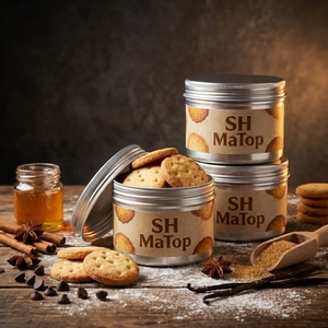 Pot en aluminium de grande capacité de 500 ml pour le stockage de biscuits - Product Image 5