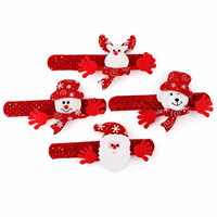Weihnachtliche Cartoon-Slap-Armbänder für Kinder: Rote Pailletten-Plüsch-Weihnachtsmann-, Schneemann- und Rentier-Armbänder als Partygeschenke und Weihnachtsdekoration