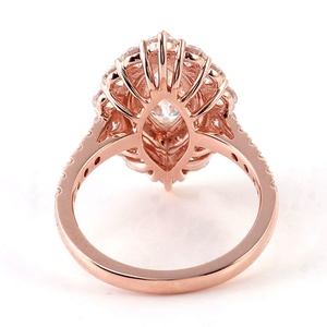 Joyería Fina al por Mayor, Oro Real de 10k, Anillo de Boda Vintage de Oro Sólido, Corte Ovalado, Diamante Moissanita VVS, Anillo de Compromiso para Mujer - Product Image 2