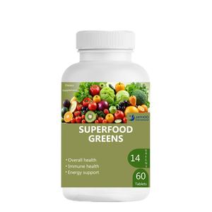 OEM/ODM Superfood Greens Supplément pour adultes 14 Fruits et légumes biologiques Antioxydant sans OGM Pas pour les femmes enceintes - Product Image 1