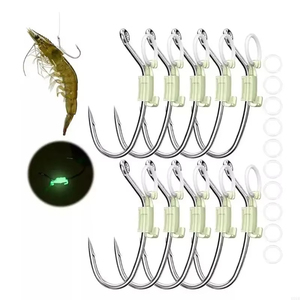 LM LM25317 Hameçons robustes en métal à ardillons pour crevettes vivantes, accessoires de pêche au poisson-chat durables - Product Image 1