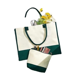 Sac fourre-tout en lin réutilisable à fermeture éclair avec motif rayé et logo personnalisé pour femmes, idéal pour les courses quotidiennes, les cosmétiques, les cadeaux de mariage - Product Image 6