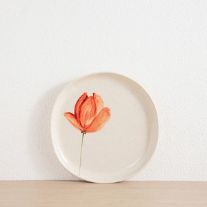 Juego de vajilla de cerámica con diseño de tulipanes en acuarela, platos, tazones y tazas con impresión personalizada, para venta al por mayor en supermercados. - Product Image 3