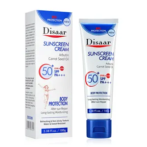 Disaar Wholesal100gは、バーspf50の日焼け止めアルブチン日焼け止めを防ぎます顔と体のための長持ちする保湿