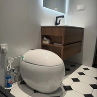 Toilette intelligente en forme d'œuf, toilette monobloc sans réservoir, cuvette de toilette électrique intelligente, WC intelligent avec siège chauffant et télécommande