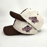 Topi Baseball 6 Panel Profil Sedang dengan Bordir 3D, Bordir Kustom di Sisi Belakang, Snapback, Kapas, Dua Warna