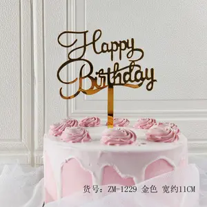 Оптовая цена с днем рождения акриловый торт Топпер торт украшение