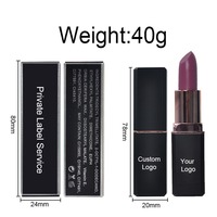 Rouge à lèvres mat anti-adhésif en tube carré, neutre, sans logo, gloss à lèvres en tube blanc et noir