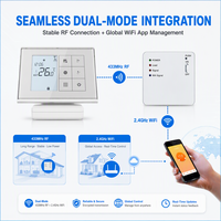 HY010 RF WiFi Termostato de calefacción inalámbrico RF Termostato de calefacción Digital programable RF con soporte para caldera de Gas alimentado por batería