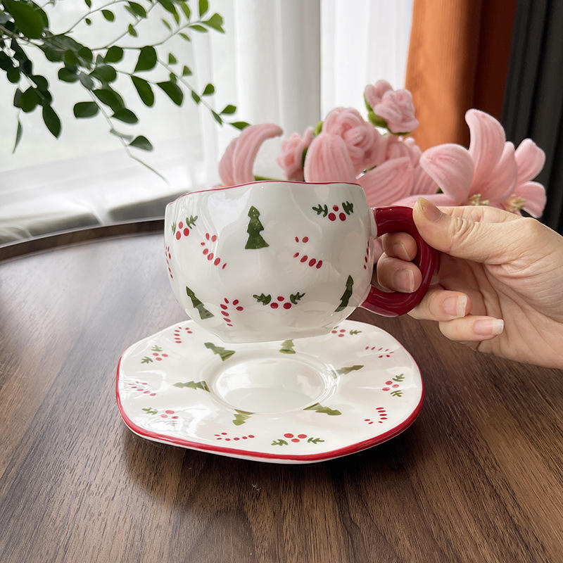 Christmas mug and saucer