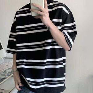 Camiseta Casual de Verano para Hombre, Estilo Coreano, Sólida, Vintage, de Manga Corta, Transpirable y que Absorbe la Humedad - Product Image 1