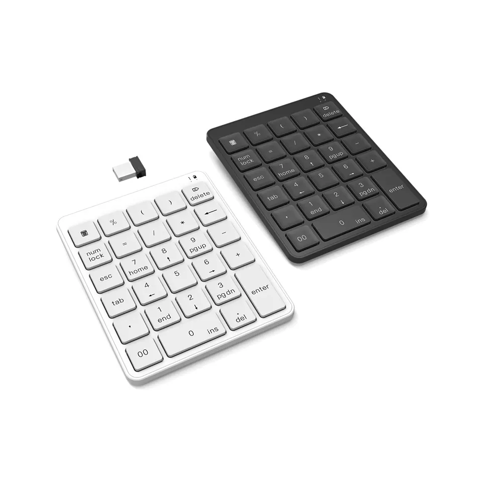 Tragbare Multifunktions-Mini-wiederauf ladbare Scherensc halter nummer Tastatur USB BT Wireless 28 Tasten Numerische Tastatur für Finanzen