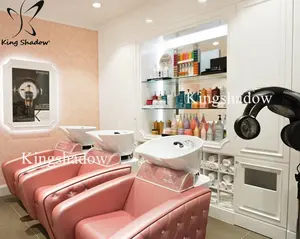 Perlengkapan <span class=keywords><strong>Salon</strong></span> Rambut dan Paket Mebel Tata Rias Tata Rias Cermin Stasiun Set Kursi <span class=keywords><strong>Salon</strong></span> Merah Muda - Product Image 3