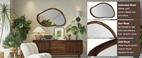 Miroir mural moderne à cadre irrégulier, miroir suspendu écologique pour salon, salle de séjour et projets d'aménagement intérieur d'hôtels