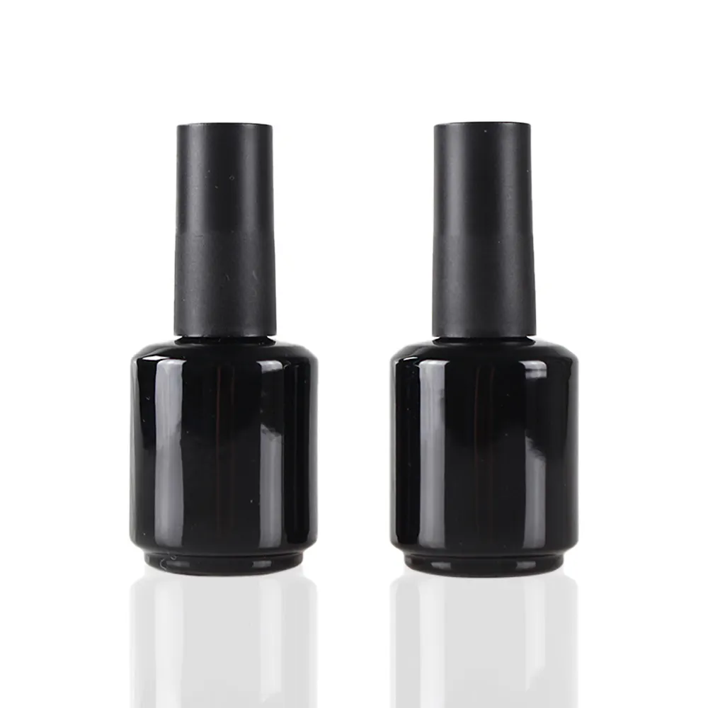 Groothandel 15 Ml Zwarte Lege Nagellak Fles, 15cc Zwarte Nagellak Fles, 15 Ml Zwarte Glazen Fles Met Borstel Cap