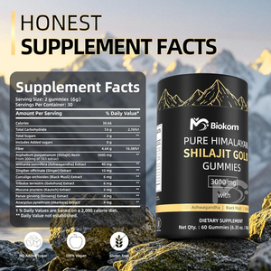 Gummies De Shilajit De L'Himalaya Gummies De Shilajit <span class=keywords><strong>Himalayen</strong></span> avec Ashwagandha, Gingembre, Muesli Noir Gokshura, Kaunch & Ginseng - Product Image 6