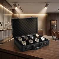 Étui de rangement pour montres en aluminium de qualité supérieure, mallette de collection multi-usages pour montres, bijoux, outils et cartes classées