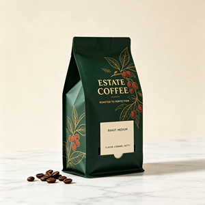 Nouveau produit : Sac latéral personnalisé à huit soudures latérales avec fermeture éclair et fente, idéal pour les grains de café et les biscuits, pour l'emballage alimentaire. - Product Image 1