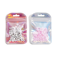 Sacs d'emballage refermables à double face à effet laser irisé pour le rangement de bijoux et les accessoires de bricolage