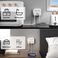 Adaptateur de prise murale standard US 110V, multiprise avec charge rapide USB Type-C pour la maison, le bureau, la cuisine et les voyages
