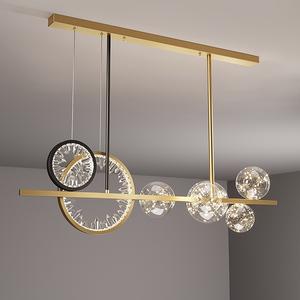 工場価格 モダンラグジュアリー ゴールドクリスタルシャンデリア LEDリモコン付き ホテル レストラン キッチンアイランド ガラスペンダントライト - Product Image 4