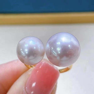 Juego de Accesorios para Anillos de Plata S925, Joyería de Perlas DIY con Cuentas Redondas de 10-13 mm, Edición Ligera 10389 - Product Image 2