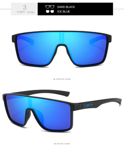 DUBERY 2025 Lunettes de soleil de sport surdimensionnées Lentille polarisée Coupe-vent Bleu/Noir/Rouge Vert Transparent <span class=keywords><strong>PC</strong></span> pour les grandes nuances d'équitation - Product Image 3