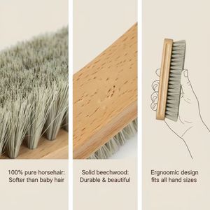 Cepillo para Zapatos de Pelo de Caballo Natural Ecológico con Mango de Madera y Logotipo Gratuito para Zapatos Brillantes, Suministro de Fábrica - Product Image 4