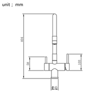 Robinet de cuisine moderne à 3 voies avec noyau de valve en céramique, bec flexible, double interrupteur chaud/froid monté sur le pont pour les hôtels