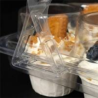 Support à Gobelets en PET Transparent Multi-Compartiments (1/2/4/6 Unités) – Porte-Desserts Transparent pour Boulangerie, Café et Emballage à Emporter
