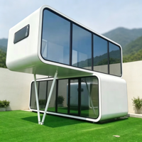 Cabine mobile préfabriquée insonorisée à structure en acier pour bureau de jardin moderne, studio de cour et travail à distance, type Apple Cabin House