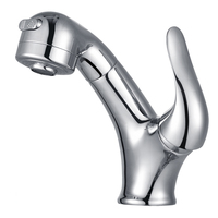 Robinet mitigeur de lavabo à bec extractible moderne en laiton or rose à trou unique