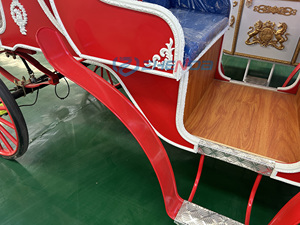 Chariot de chevaux électrique pour la visite touristique, chariot de chevaux royal de Noël lumineux à vendre pour mariage, siège bleu - Product Image 4