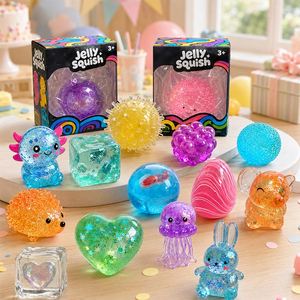 Transparent Jelly Toy Collection Glitter Capsule Globe Elephant Bunny Crab <b>Fidget</b> Squeeze Classroom Reward <b>Pack</b> - Product Image 6