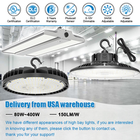 Lampes LED de plafond High Bay pour garage, lampe High Bay avec prise 110V, crochet US, homologuées UL, éclairage LED pour atelier, grange