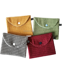 Pochette en coton gaufré à double cordon de taille personnalisée pour bouchons de vin, bâtonnets lumineux et anti-poussière