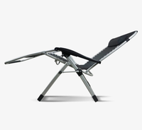 Chaise d'extérieur de patio avec dossier réglable à 168 ° chaise longue pliante piscine pont lit lit camping