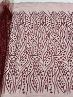 En stock, dentelle en maille à sequins fabriquée en usine pour bal de promo, fête, mariage Y30192