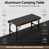 Table tactique Qingmu multifonctionnelle 3 unités, table de barbecue de camping portable en alliage d'aluminium, mobilier d'extérieur