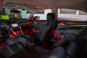 Iluminación Interior para Automóviles Honda Civic de 10.ª Generación, Modelos 2016-2021, con Volante a la Izquierda/Derecha, Kit de Iluminación Ambiental Dinámica de 64 Colores - Product Image 4